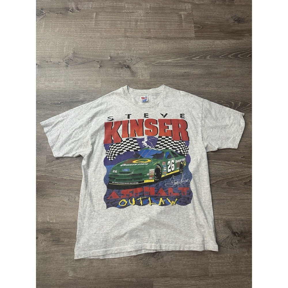 Vintage 90s Steve Kinser Racing Shirt Single Stitch XL Hanes Heavyweight